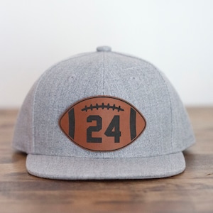 Custom Football Leather Patch Hat: Personalized Kids & Adult Trucker Hat