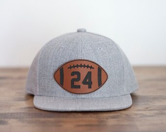 Custom Football Leather Patch Hat: Personalized Kids & Adult Trucker Hat
