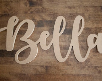 Not Painted Custom nursery name sign Personalized Wooden Sign Wall Decor Custom Name Sign , Wood Name Sign , Baby Name Sign , Script Name