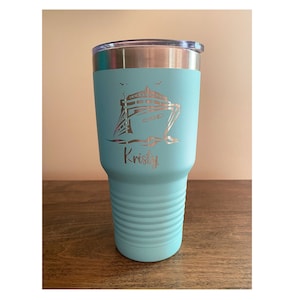Personalized Engraved Cruise Ship Tumbler or Water Bottle | Custom Travel Gift | Perfect for Vacations & Beach Lovers