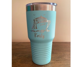 Personalized Engraved Cruise Ship Tumbler or Water Bottle | Custom Travel Gift | Perfect for Vacations & Beach Lovers