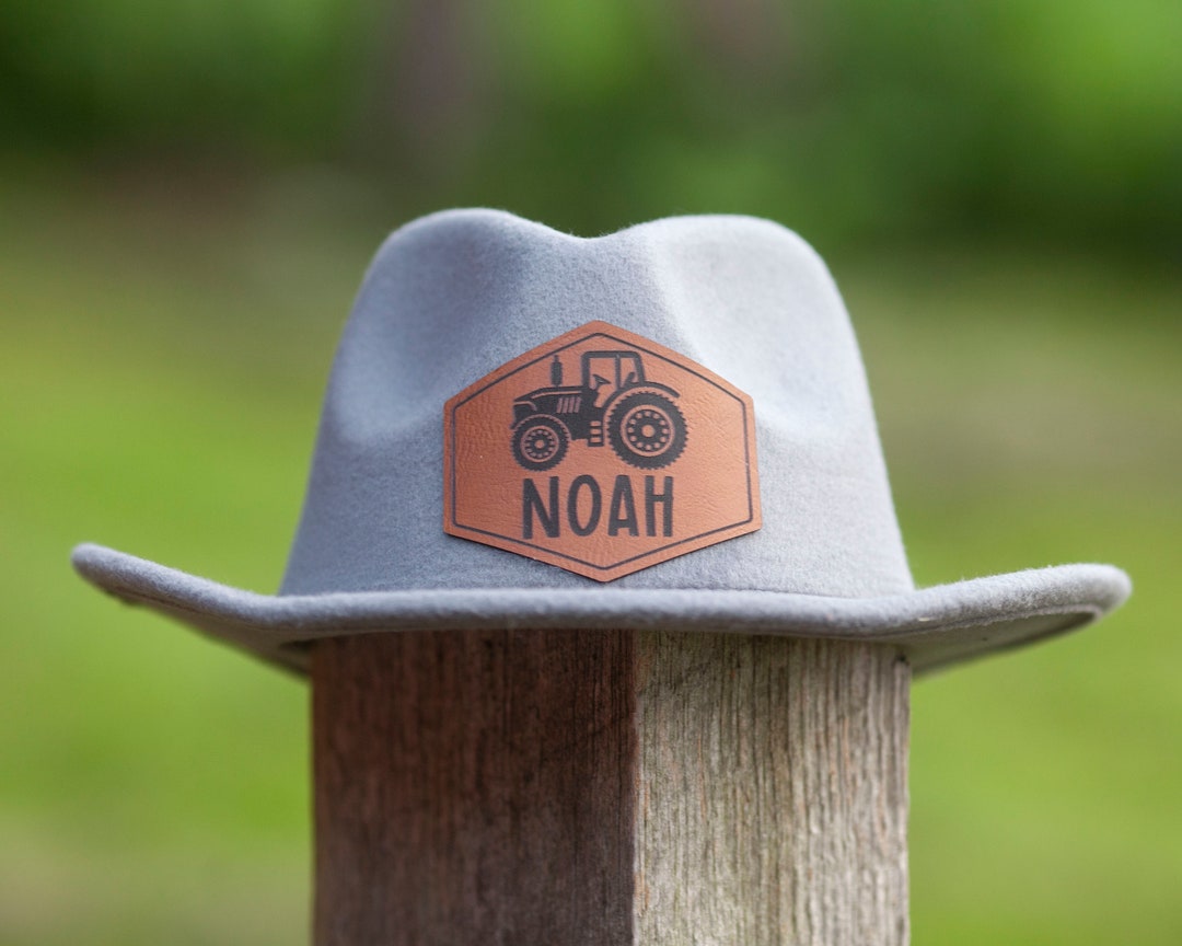 Cowboy Hat Tractor With Name for Kids, Kids Cowboy Hat, Kids Cowboy