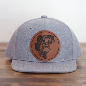 Custom Fishing Hat: Leather Patch Trucker Hat, Baby to Adult