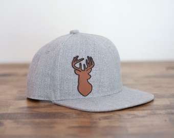 Custom Kids Trucker Hat Toddler Infant Adult Hunting Leather Patch Hat Trucker Hat Deer Hat for kids baby hat Leather Patch Hat trendy Hat