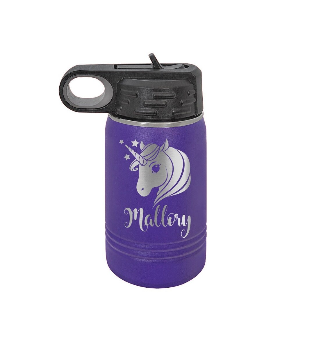 Personalized Unicorn Water Bottle: 12 Oz Kids Stainless Steel Engraved ...