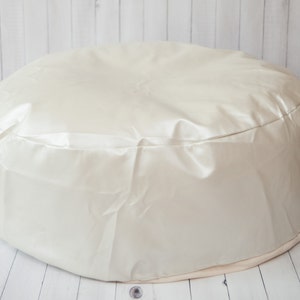 Studio Size Faux Leather Newborn Posing Bean Bag 41 in - Infant Poser Pillow -Photo Prop Ready To Ship  (unfilled) poser shapable -  handle