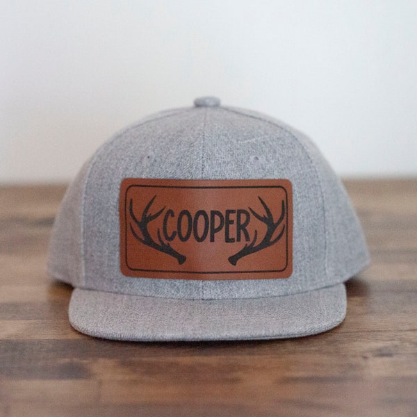 Custom Name Antler Patch Trucker Hat: Infant, Toddler, Adult
