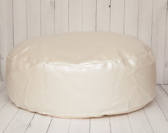 Travel Size Faux Leather Newborn Posing Bean Bag Photo Prop - Infant Poser Pillow -Photo Prop Ready To Ship (unfilled) power shapable handle