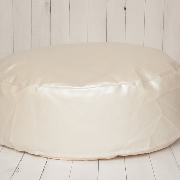 Travel Size Faux Leather Newborn Posing Bean Bag Photo Prop - Infant Poser Pillow -Photo Prop Ready To Ship (unfilled) power shapable handle