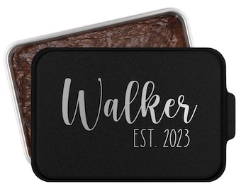 Personalized Cake Pan with Lid: Laser Engraved Aluminum Baking Pan