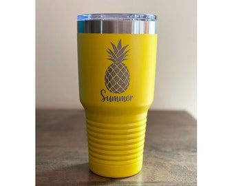 Personalized Tumbler Pineapple Beach Personalized gift IVF Gift Insulated Tumbler Engraved Cup Custom Tumbler Cup Christmas Gift Birthday