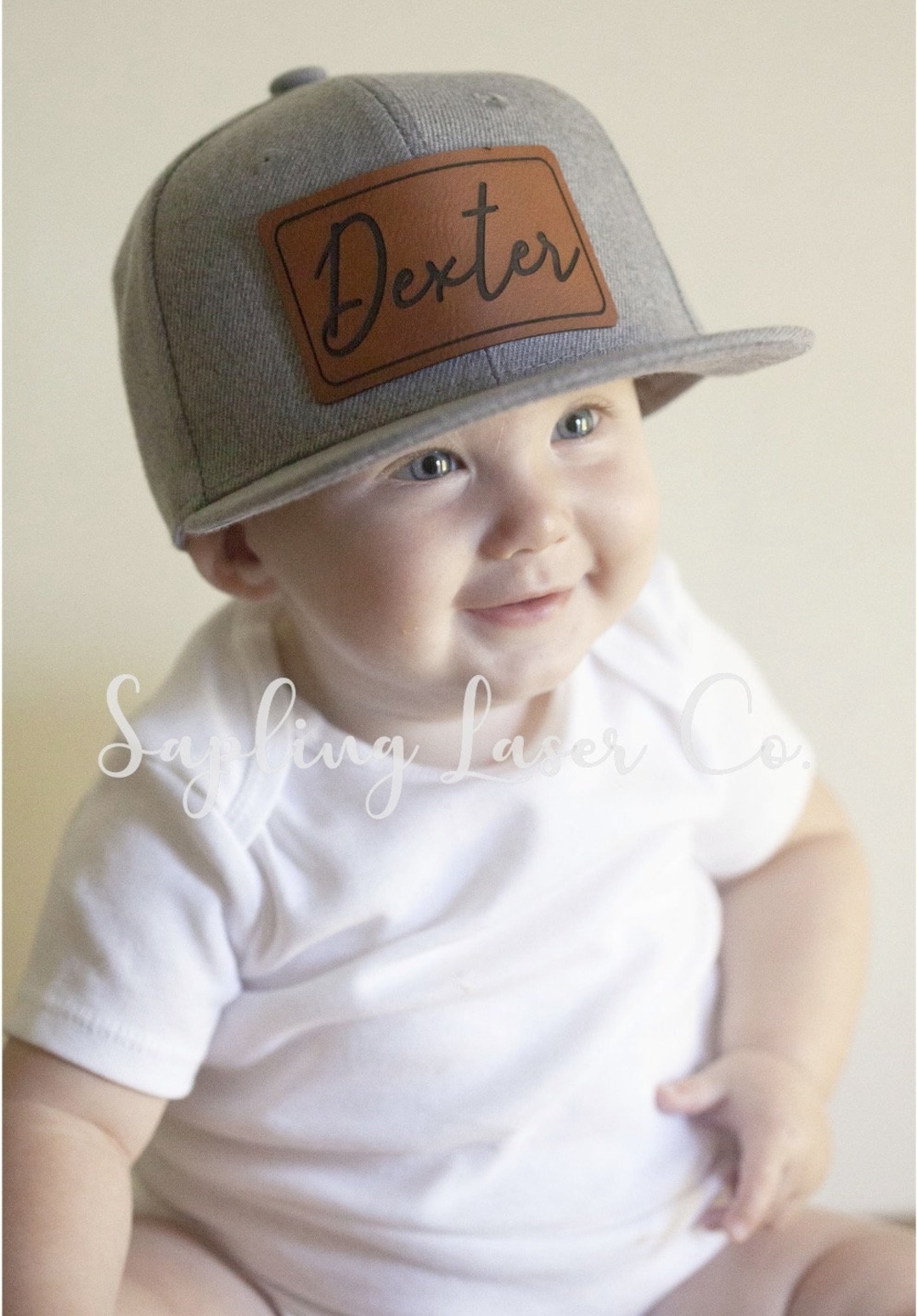 Baby Kids Trucker Hat Leather Patch Hat Custom Name Hat Kid Etsy