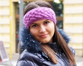 Winter Cable knit headband, Winter Braided Ear Warmer, Knitted Headband, Knitted Ear Warmer, Chunky Knitted Winter Head band, Knit Head Wrap