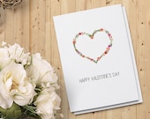 Valentine's Day Card | Floral Heart | INSTANT Download PDF 5"x7" | Printable Floral Heart Card | Printable Love Card | Minimalist Romantic