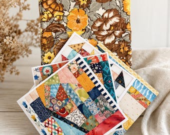 Vintage Floral Fabric Wallet With Printed Cards Gift Set