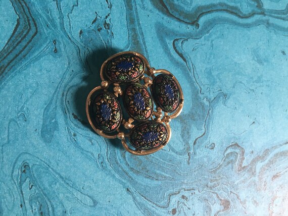 Sarah Cov Mosaic Cabochon Brooch Vintage Sarah Co… - image 9