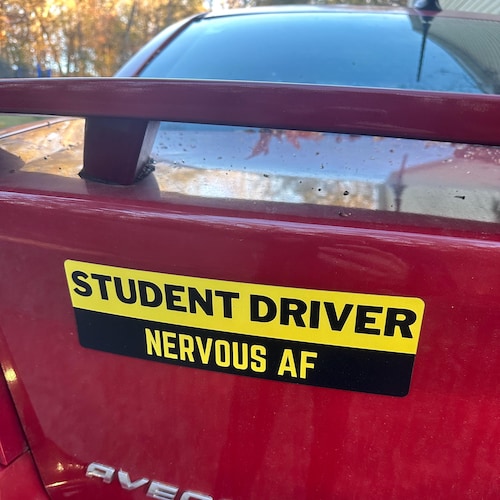 HEY-OKEY Elderly Driver Car Magnet – Reflective Safety Sign, 10x3.5 Inch, Yellow/Black, Removable - View #13