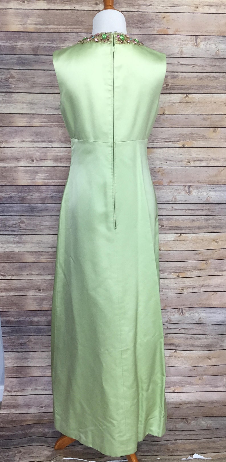 Rhinestone Studded Formal Floor Length Dress Light Green - Etsy