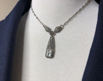 Sterling Quartz Necklace Artisan Made Southwestern Jewelry