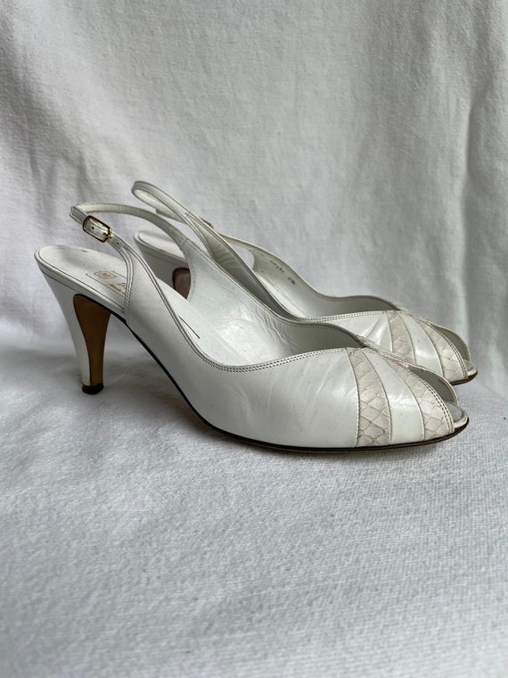 Vintage Bruno Magli High Heel Shoes Pumps White - 