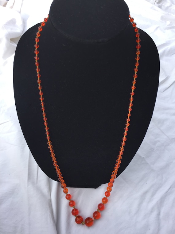 Orange Czech Necklace Old European Czechoslovakia… - image 4