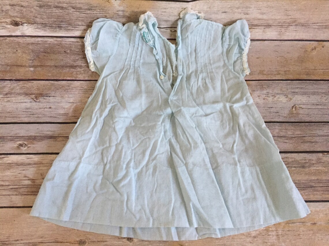 Vintage Baby Girl Dress Baby Blue Infant Dress Handmade in Etsy