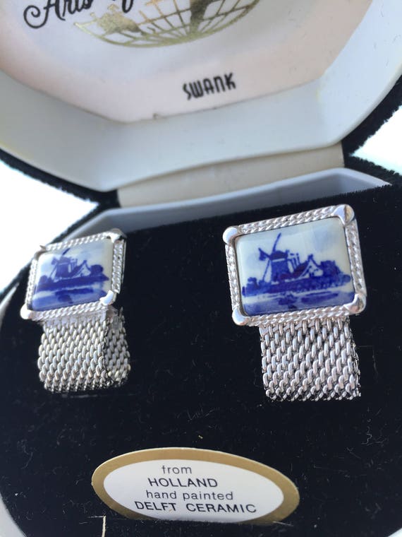 Delft Cuff Links Ceramic Holland Art of the World