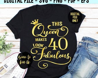 40th Birthday Queen Etsy