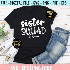 Schwester SVG, Schwester Squad SVG, Schwester Design, Amulette für Cricut, Schwester Squad Cricut Silhouette