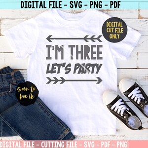 3rd birthday svg, Three SVG, Hello 3 svg, 3rd svg, 3 svg, Third birthday svg, Three year old svg, for Cricut Sihouette