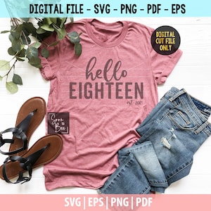 18th Birthday SVG, 18 Birthday Shirt SVG, Birthday Milestone svg Cut File 1047
