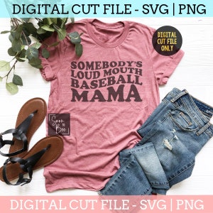 Qualcuno è la bocca larga Baseball Mama Svg, Baseball Svg, Stack Baseball Svg, File Svg per Cricut