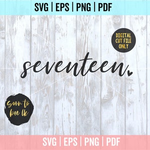 17th SVG, Seventeen Svg, 17 svg, 17th birthday Cut File, 17th birthday shirt svg, Happy 17th birthday Cut File