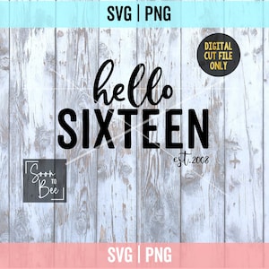 16th Birthday Svg, 16 SVG, Hello Sixteen Svg, Svg files for Cricut, Birthday Shirt SVG 16th