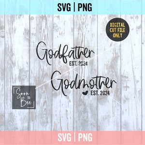 Madrinha SVG 2024, Pacote Padrinho SVG, Madrinha SVG, Padrinho SVG, Arquivos SVG de anúncio de gravidez para Cricut
