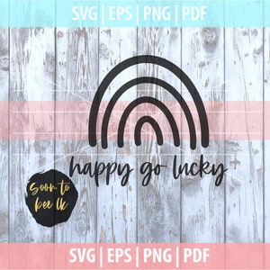 St Patricks Day SVG, Happy Go Lucky svg, St Patty Svg, Png, Instant download, Shamrock svg regenboog svg