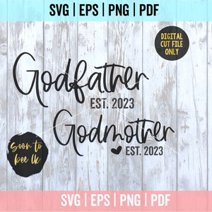 Madrinha Svg, Pacote Padrinho SVG, Madrinha Svg, Padrinho Svg, Arquivos SVG de anúncio de gravidez para Cricut