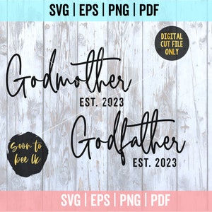 Madrinha Svg, Pacote Padrinho SVG, Madrinha Svg, Padrinho Svg, Arquivos SVG de anúncio de gravidez para Cricut