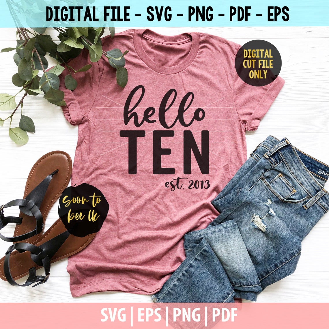 10th Birthday Svg, My Tenth Birthday Svg for Ten Year Old, Hello Ten ...