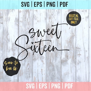 Sweet 16 Svg, 16th Birthday Svg, 16 SVG, Hello Sixteen Svg, Svg files for Cricut, Birthday Shirt SVG 16th