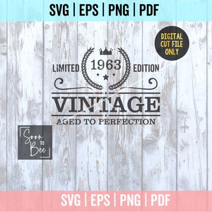 60th Birthday SVG, Birthday Vintage SVG, 1961 Birthday SVG, 60th Birthday Gift Ideas Svg files for Cricut