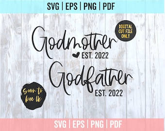 Patin SVG, Paten SVG Bundle, Gott Mutter SVG, Gott Vater SVG, Schwangerschaftsankündigung svg Dateien für Cricut