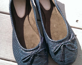 forest green ballet flats