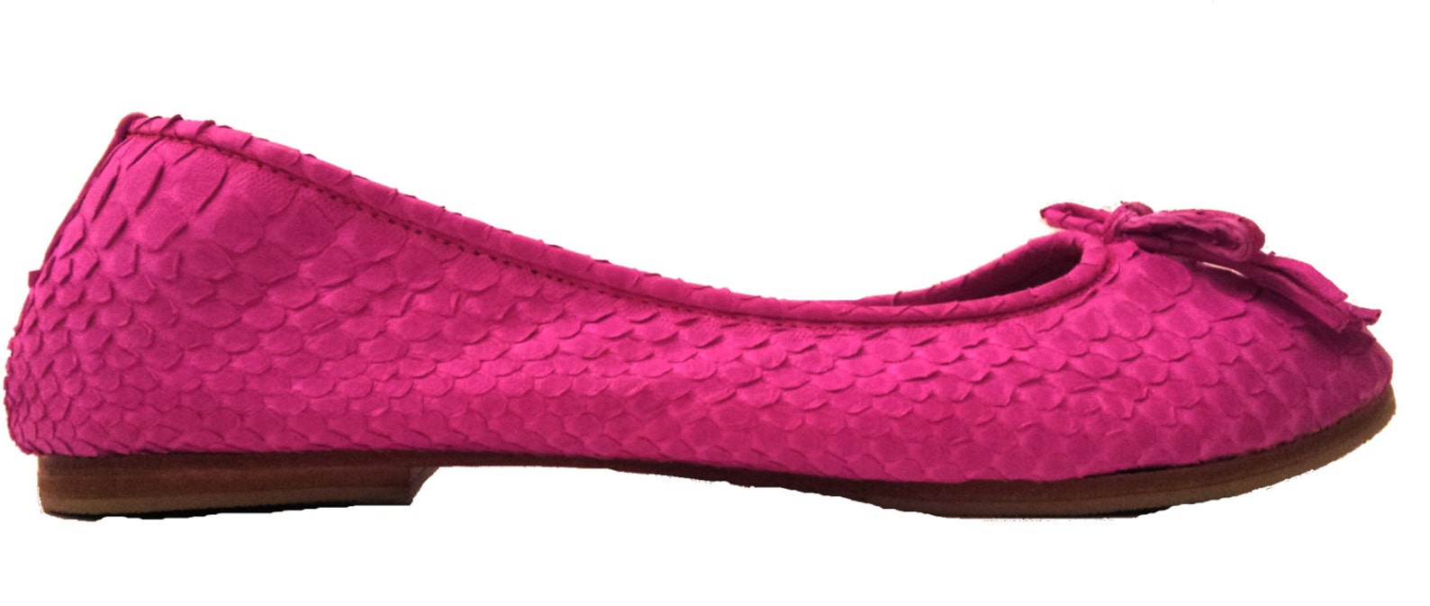 hot pink python ballet flats