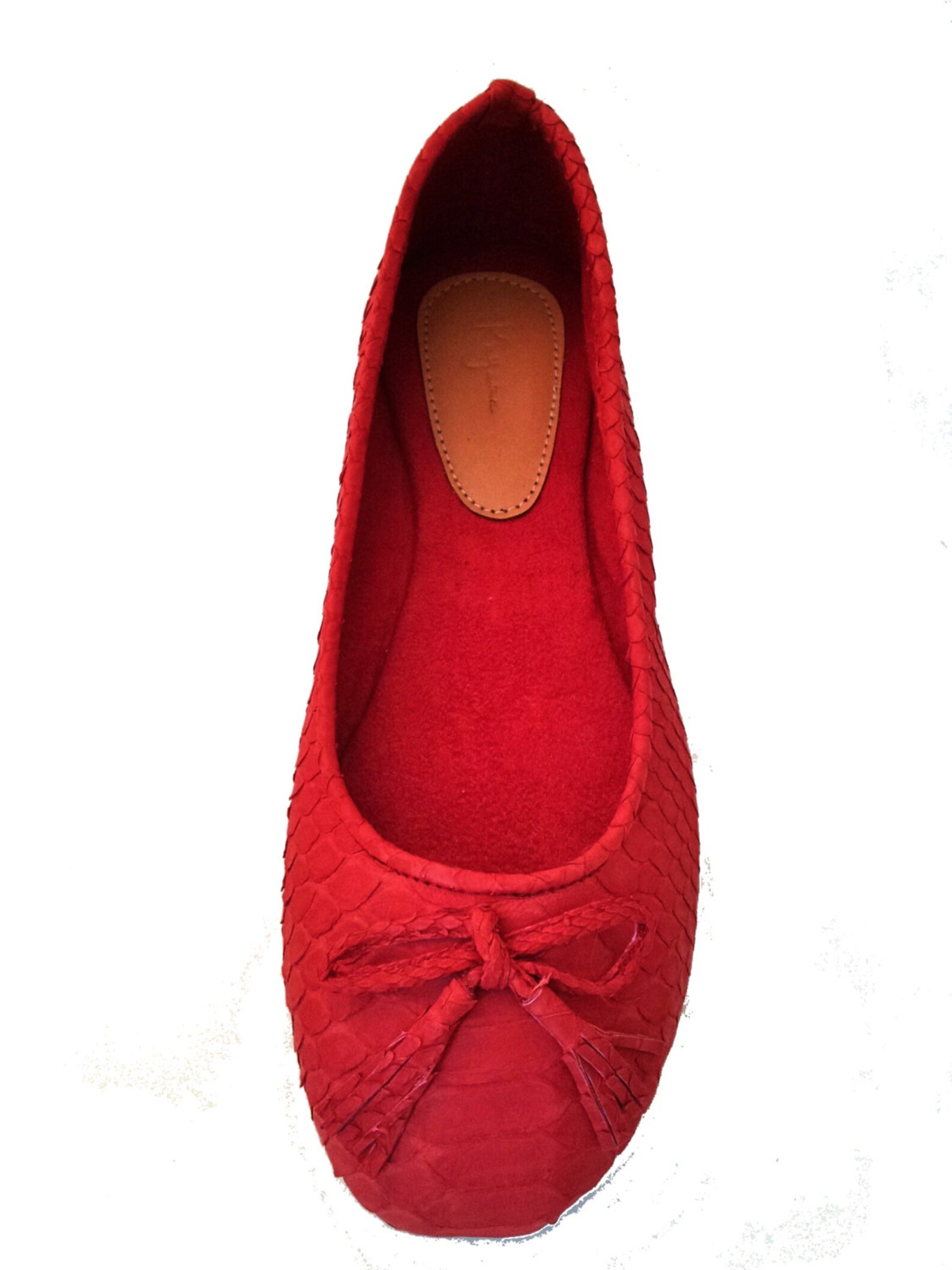 red python ballet flats