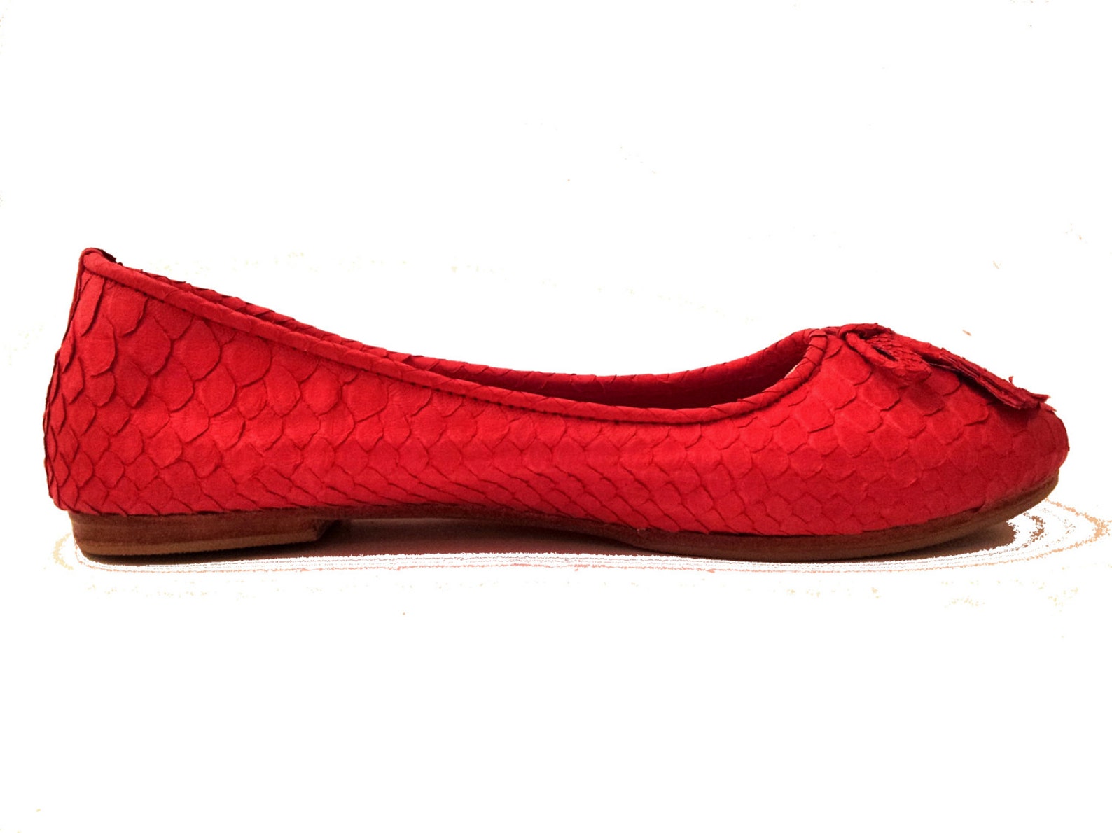 red python ballet flats