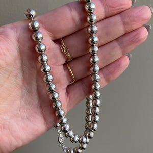 Vintage Sterling Silver with Silver Beaded Necklace