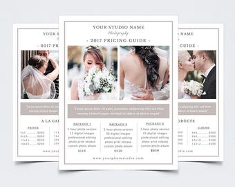 Photography Pricing Guide Template for Photoshop 010 - 8.5" x 11" Price Sheet - Photographer Template - Photography Template