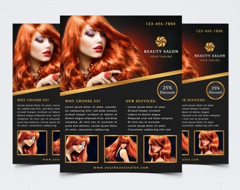 Beauty Flyer Template for Photoshop 003 - 8.5" x 11" - Beauty Template - Photoshop Template