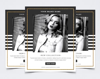 Fashion Flyer Template for Photoshop 002 - 8.5" x 11" - Multipurpose Template - Flyer Template - Photography Template - Marketing